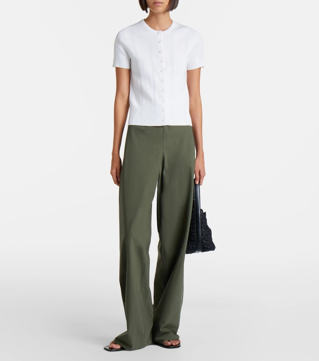 Vince - Colette cotton twill wide-leg pants