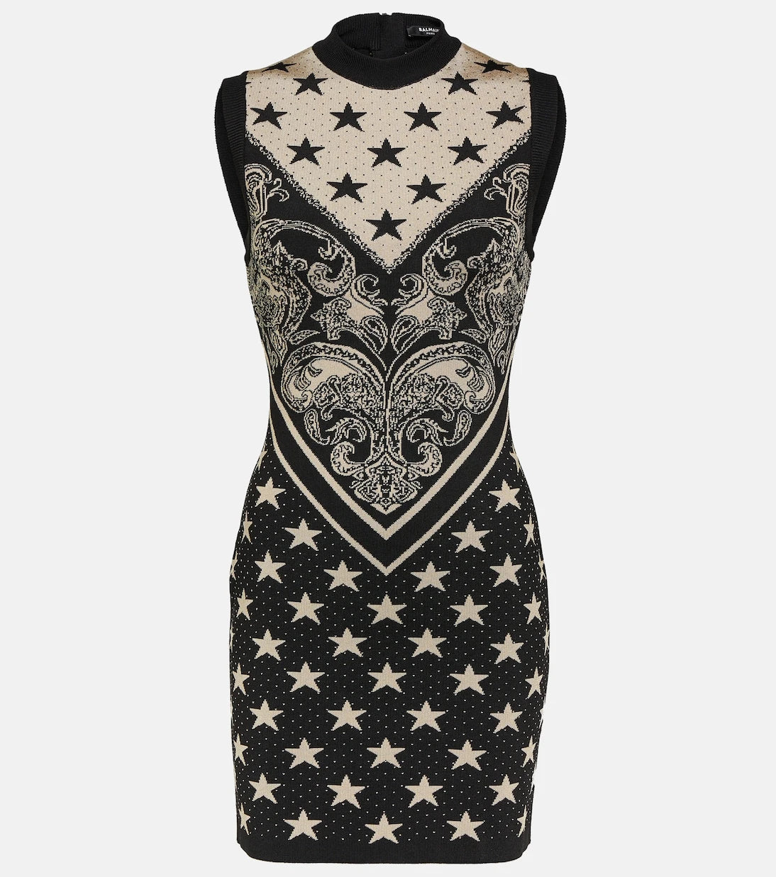 Balmain - Intarsia knitted minidress