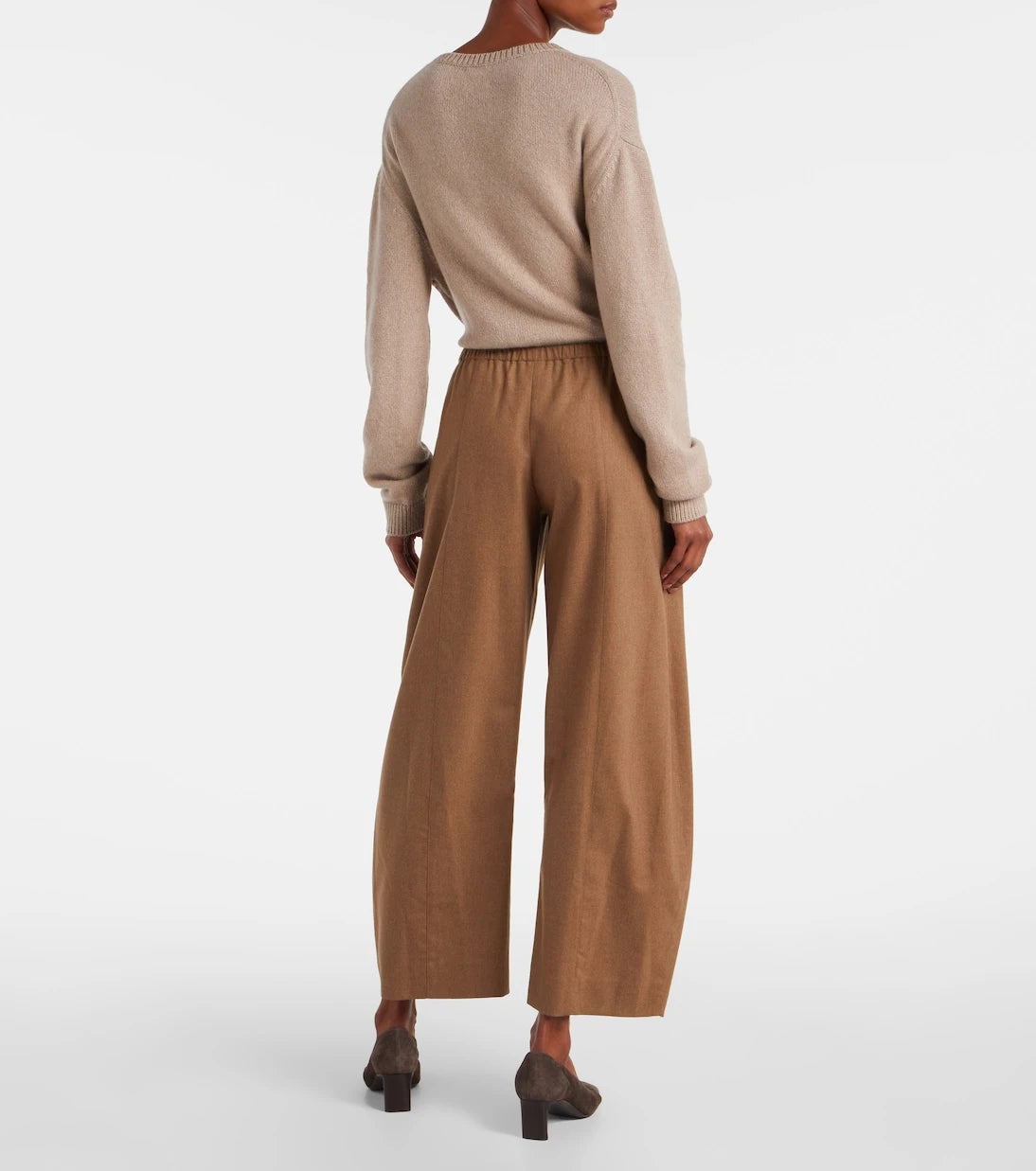 Khaite - Clover mid-rise wool barrel-leg pants
