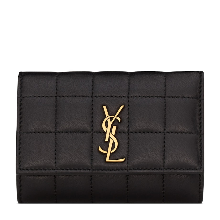 Black Lambskin Tri-Fold Wallet