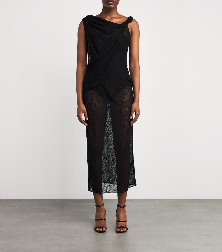 Lace Aperture Midi Dress