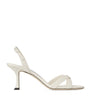 White Elsy 70 Leather Heeled Sandals