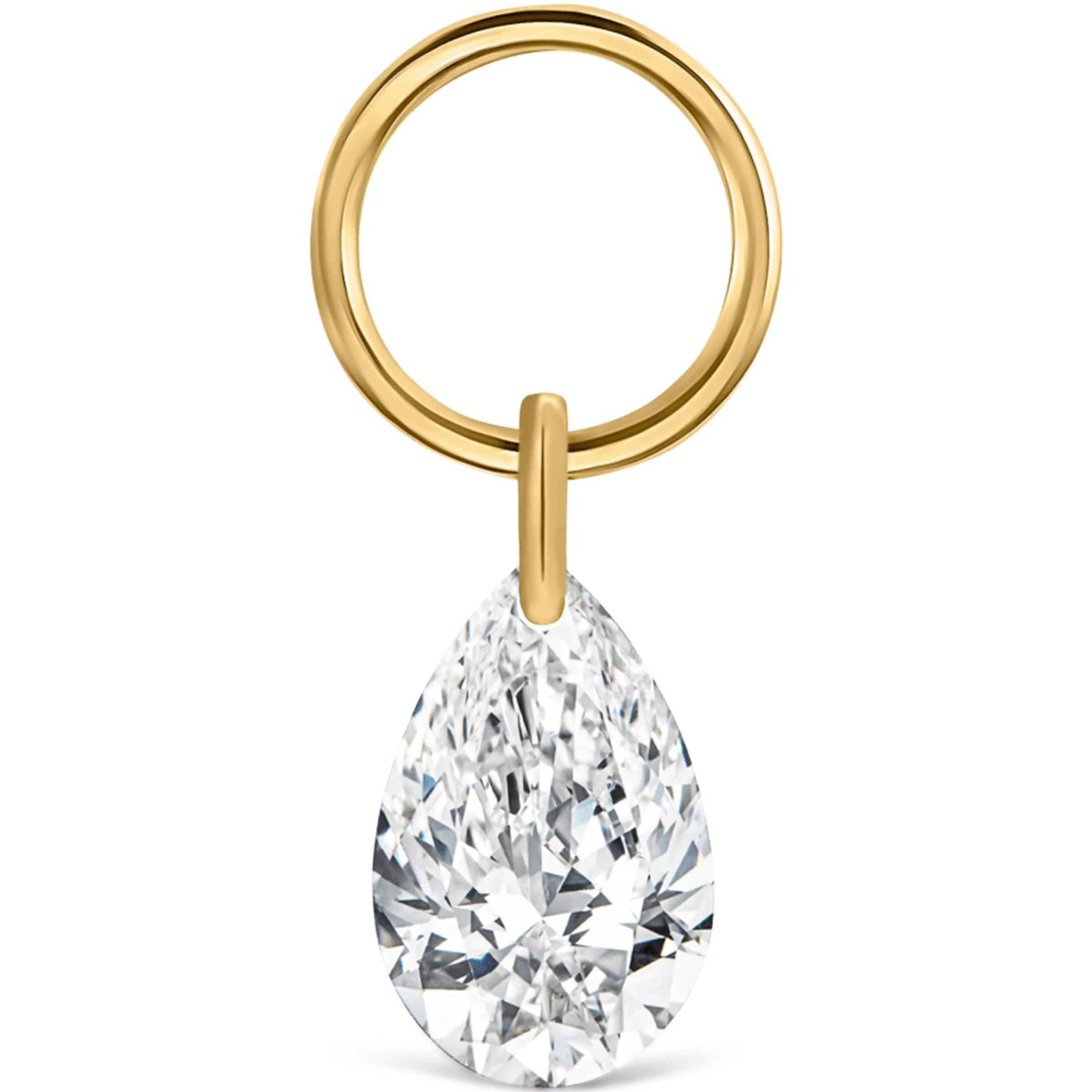 Diamond Pear Floating Charm (4mm)