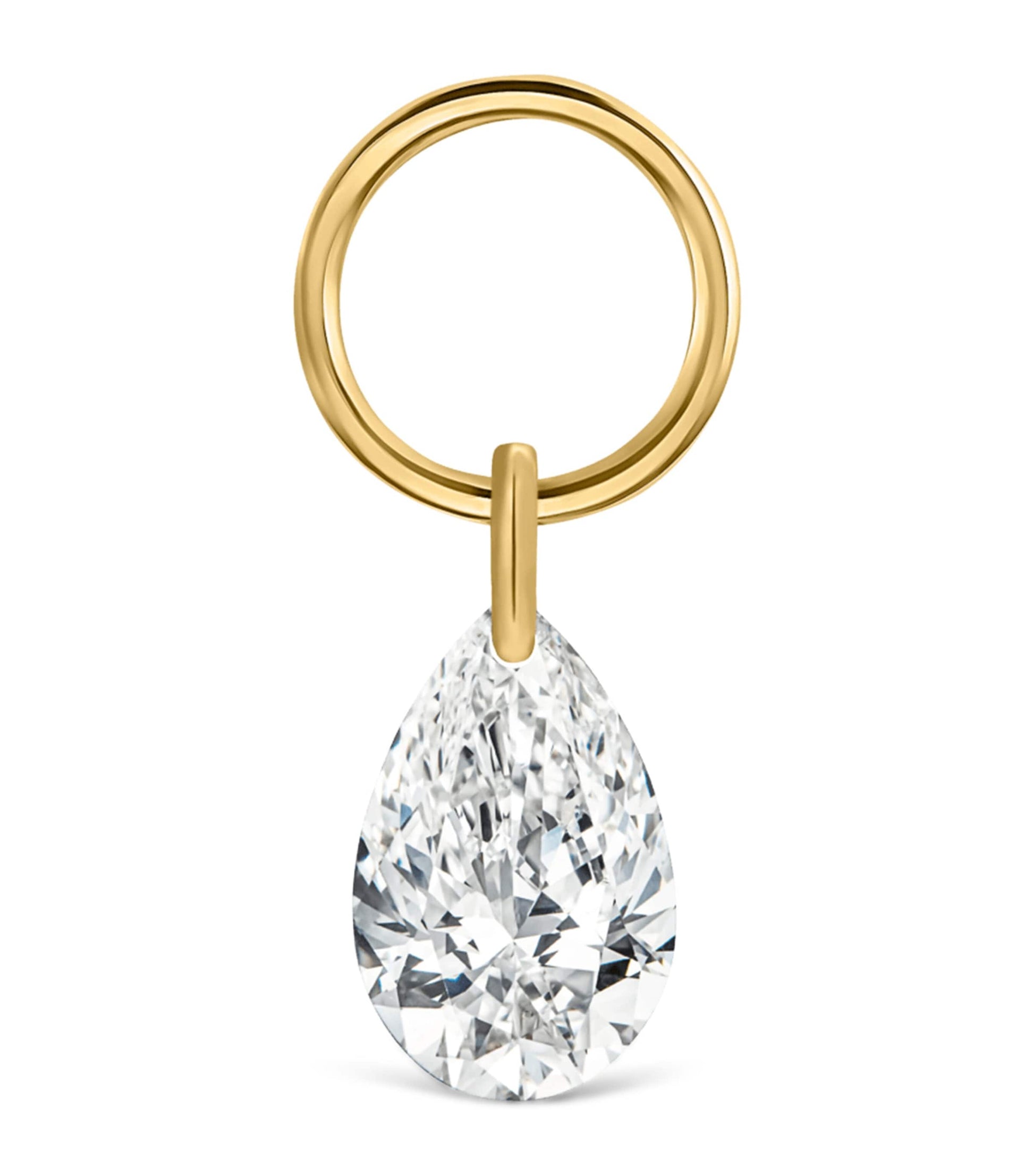 Diamond Pear Floating Charm (4mm)