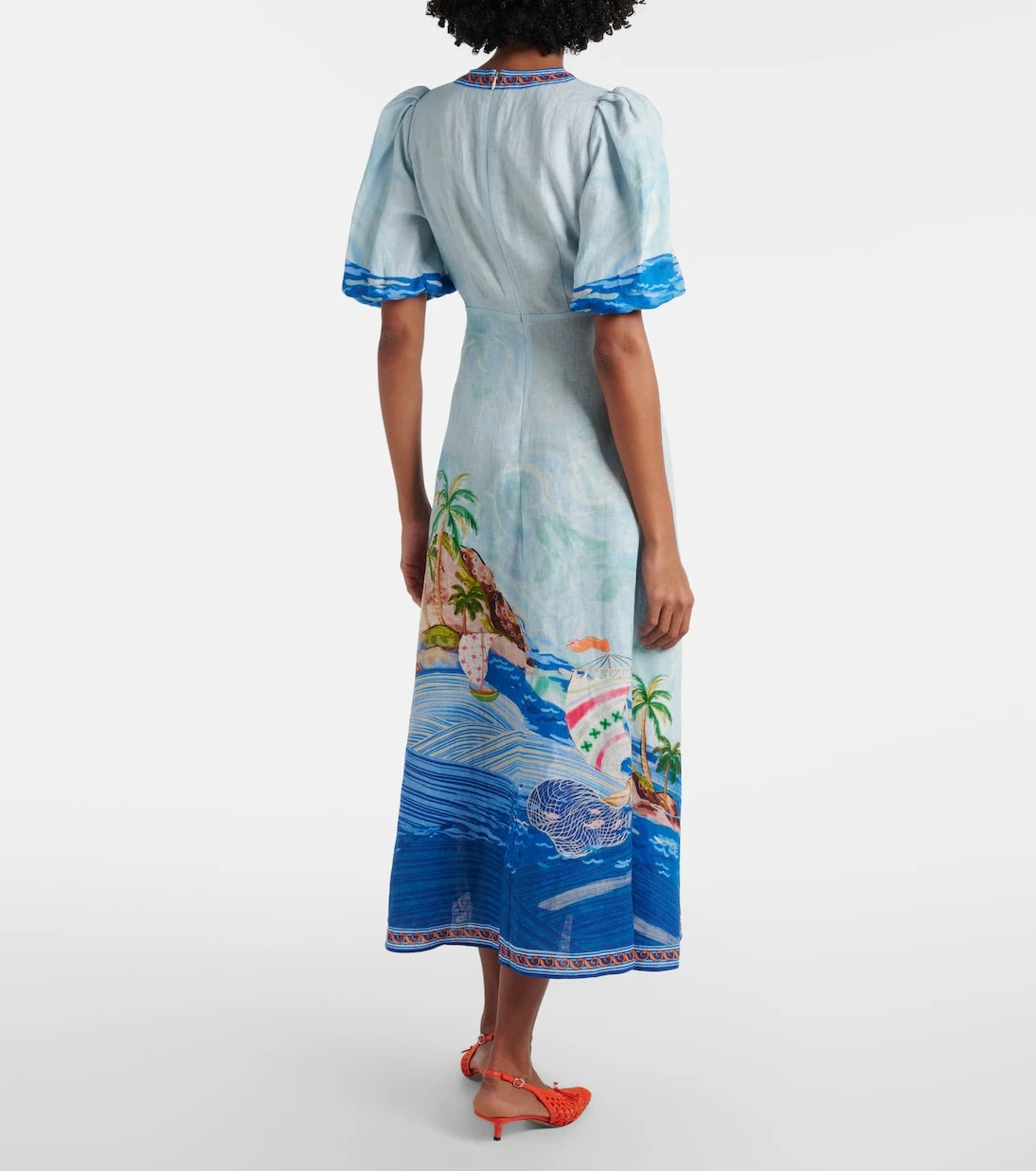 Alémais - Printed linen midi dress