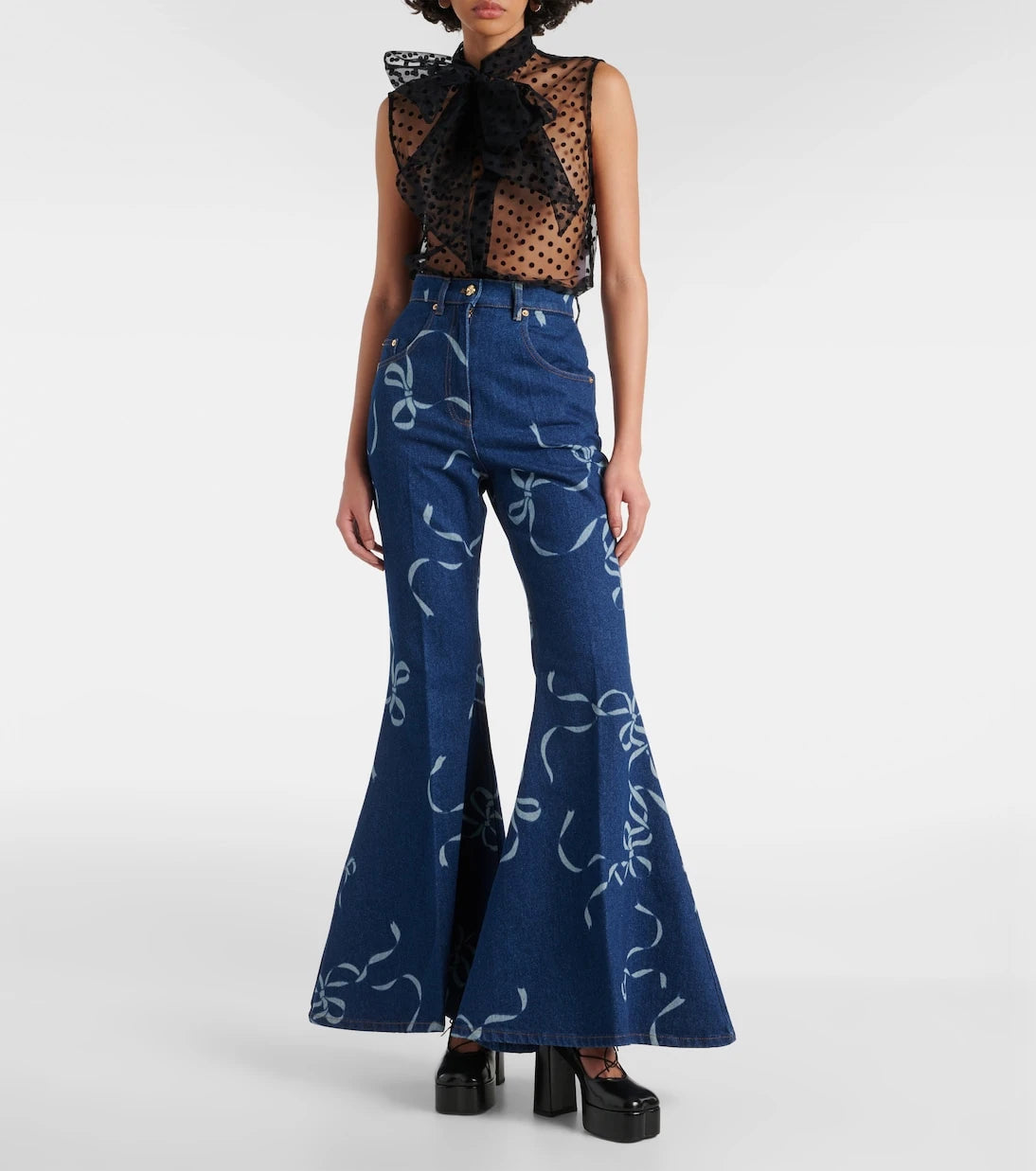 Nina Ricci - Printed flared jeans