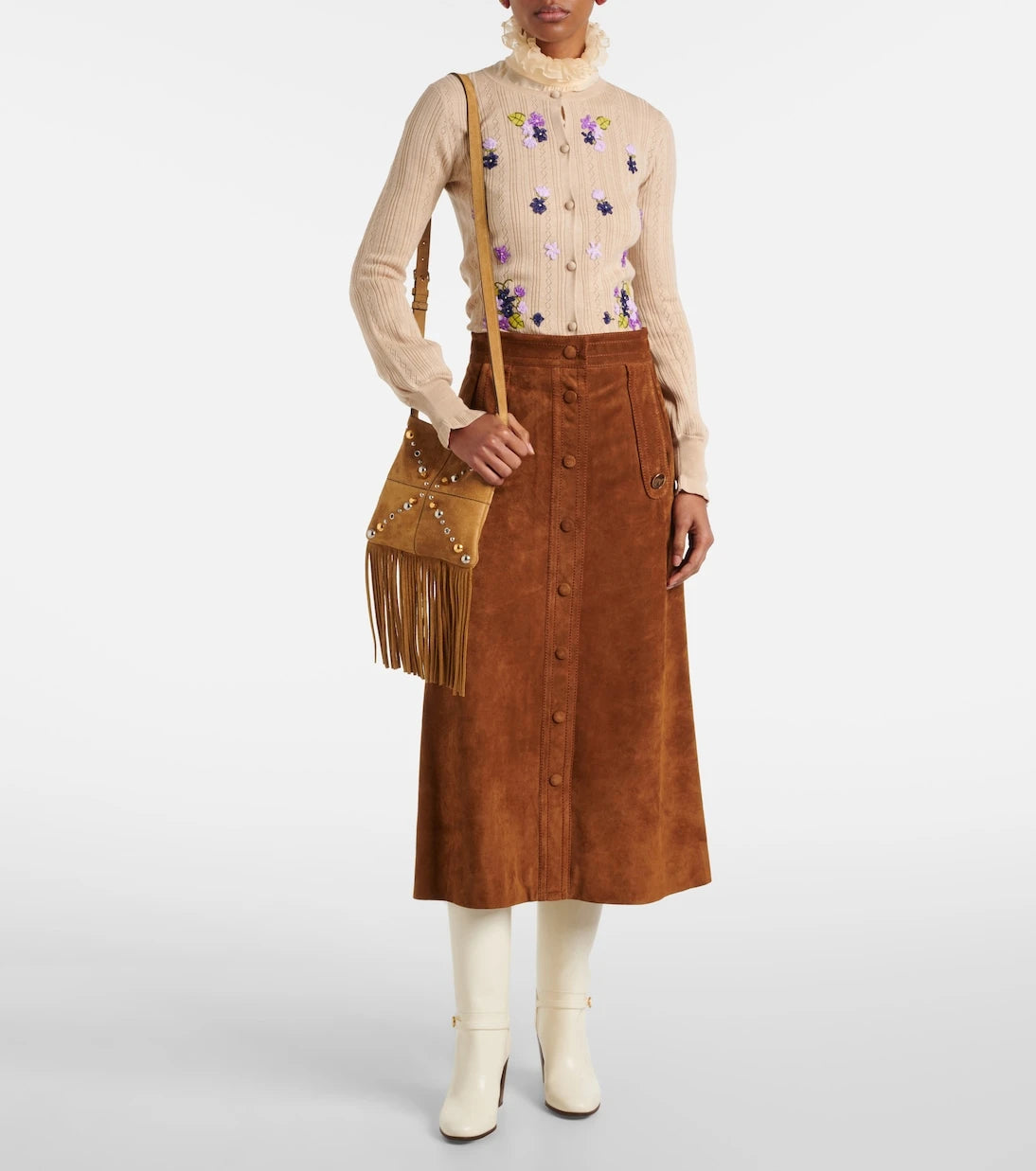 Valentino - Embroidered virgin wool cardigan