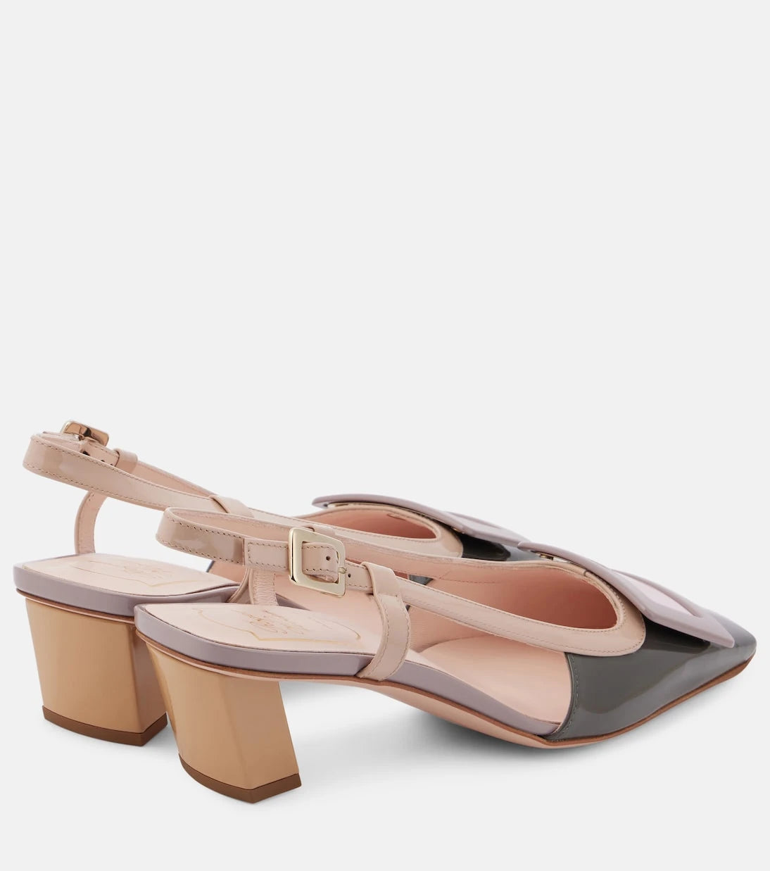 Roger Vivier - حذاء "بيل فيفييه" بكعب عالٍ ومفتوح من الخلف من الجلد اللامع