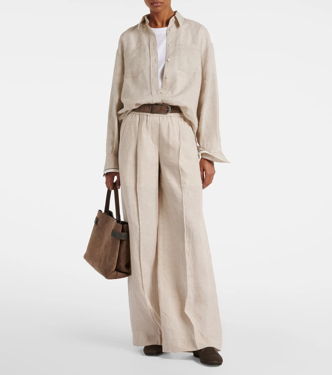 Brunello Cucinelli - Linen wide-leg pants