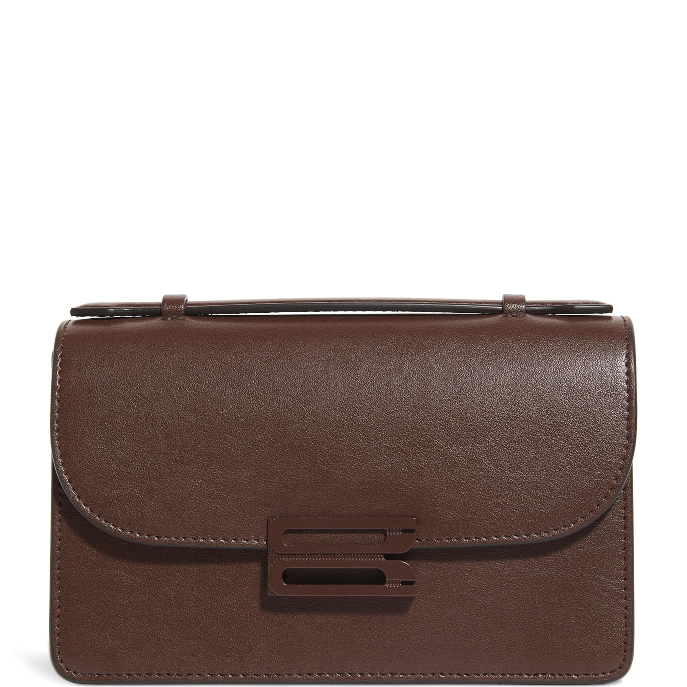 Victoria Beckham Brown Mini Leather Dorian Top-Handle Bag