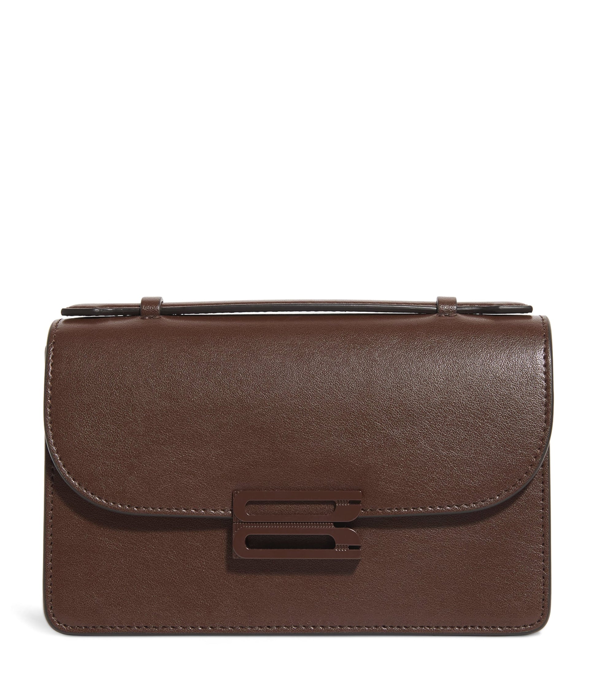 Victoria Beckham Brown Mini Leather Dorian Top-Handle Bag