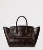 Ralph Lauren Collection Brown Alligator Leather Ricky 27 Top-Handle Bag