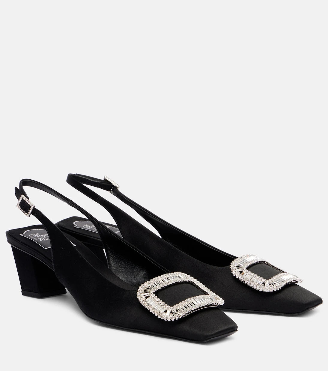 Roger Vivier - Belle Vivier 45 satin slingback pumps