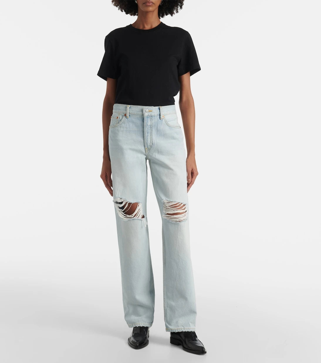 Re/Done - Loose Long distressed straight jeans