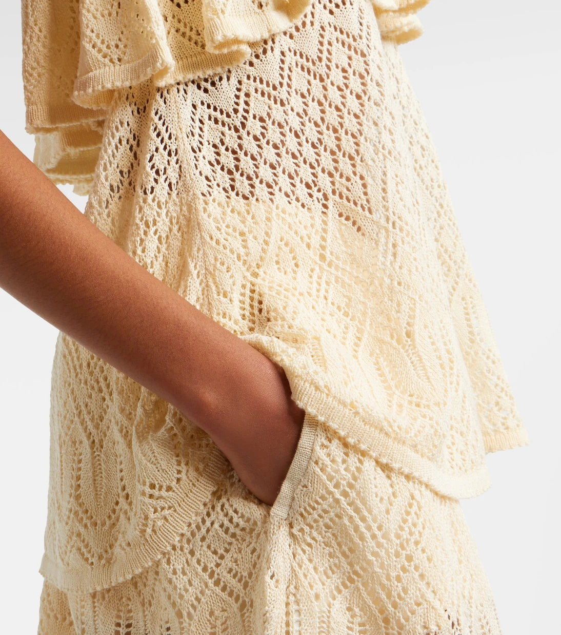 Zimmermann - Mahon knitted ruffled lace top