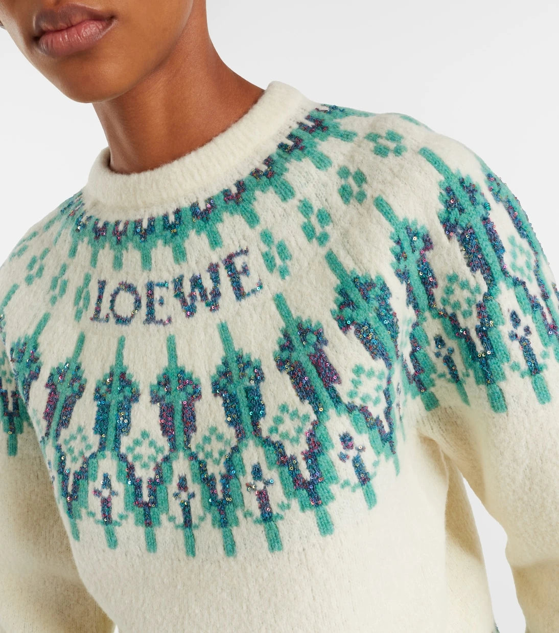 Loewe - Fair Isle sequined wool-blend sweater