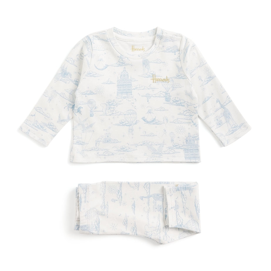 Pima Cotton Balloon Top and Trousers Set (0-18 Months)