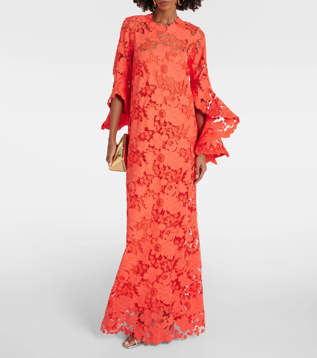 Oscar de la Renta - قفطان من الدانتيل المزهر