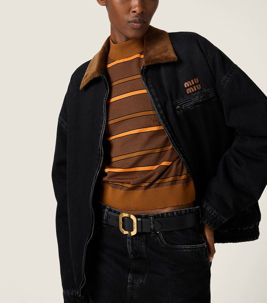 Black Logo Denim Jacket