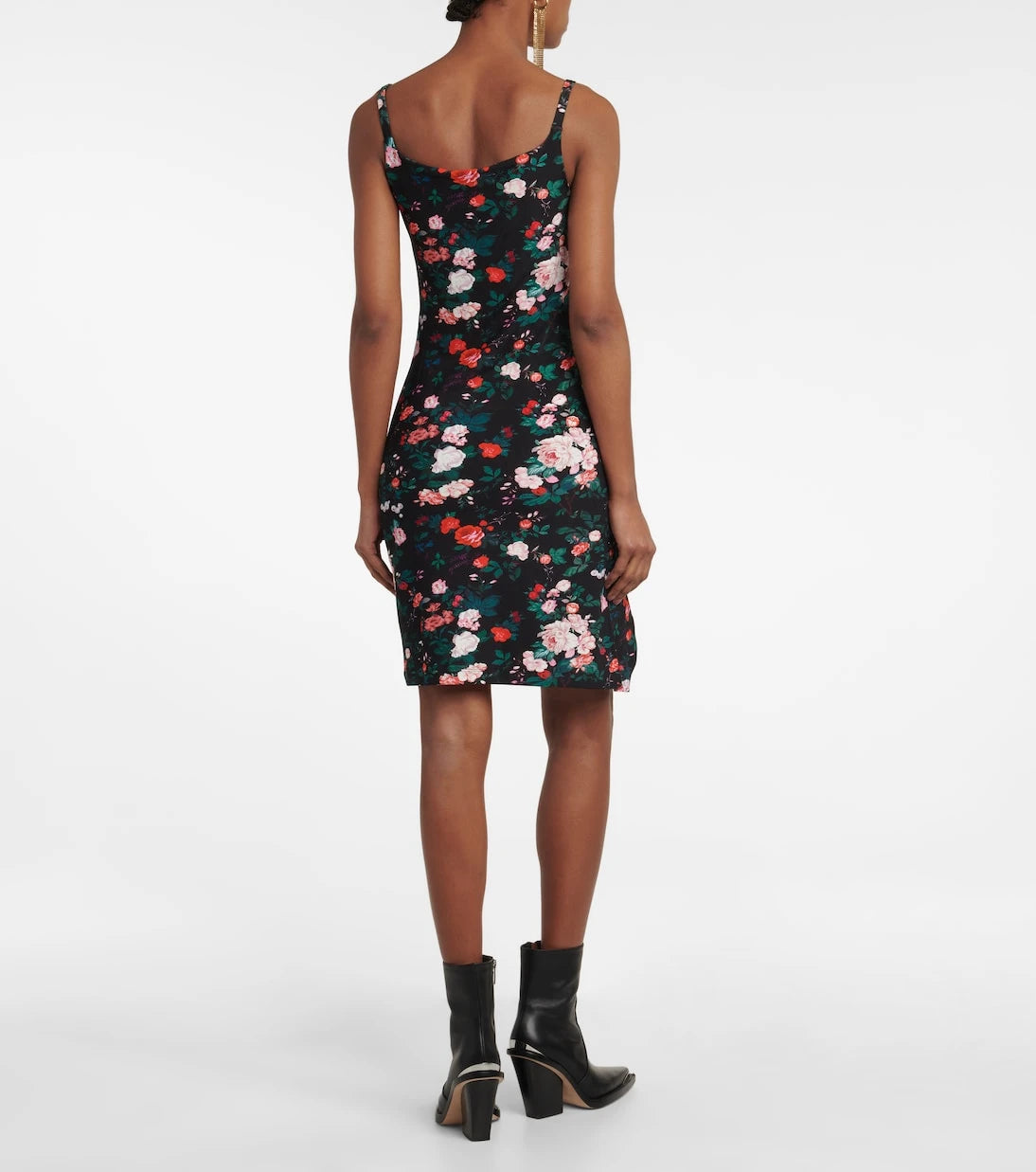 Rabanne - Floral ruched jersey minidress