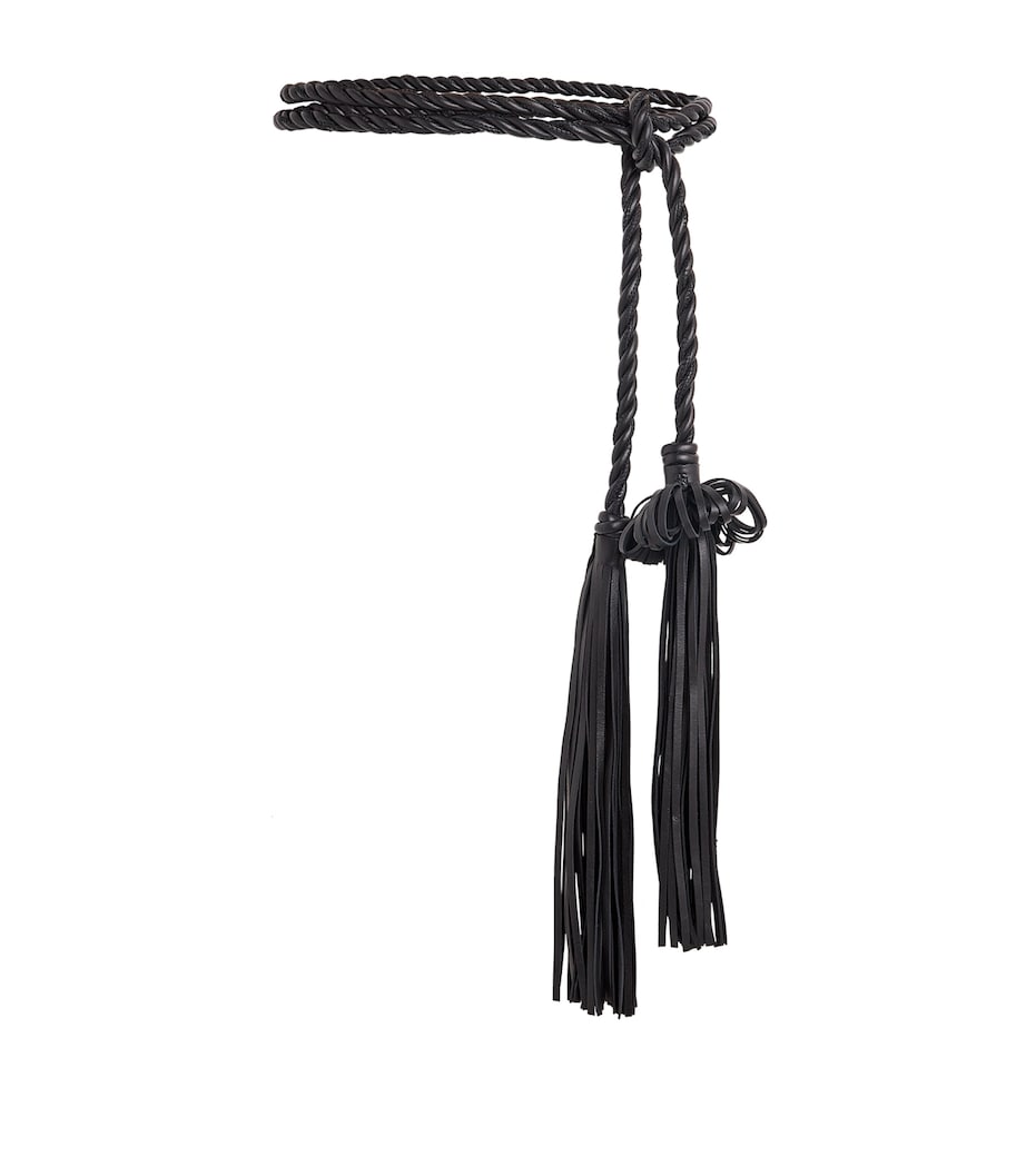 Ulla Johnson Black Leather Tassel Belt