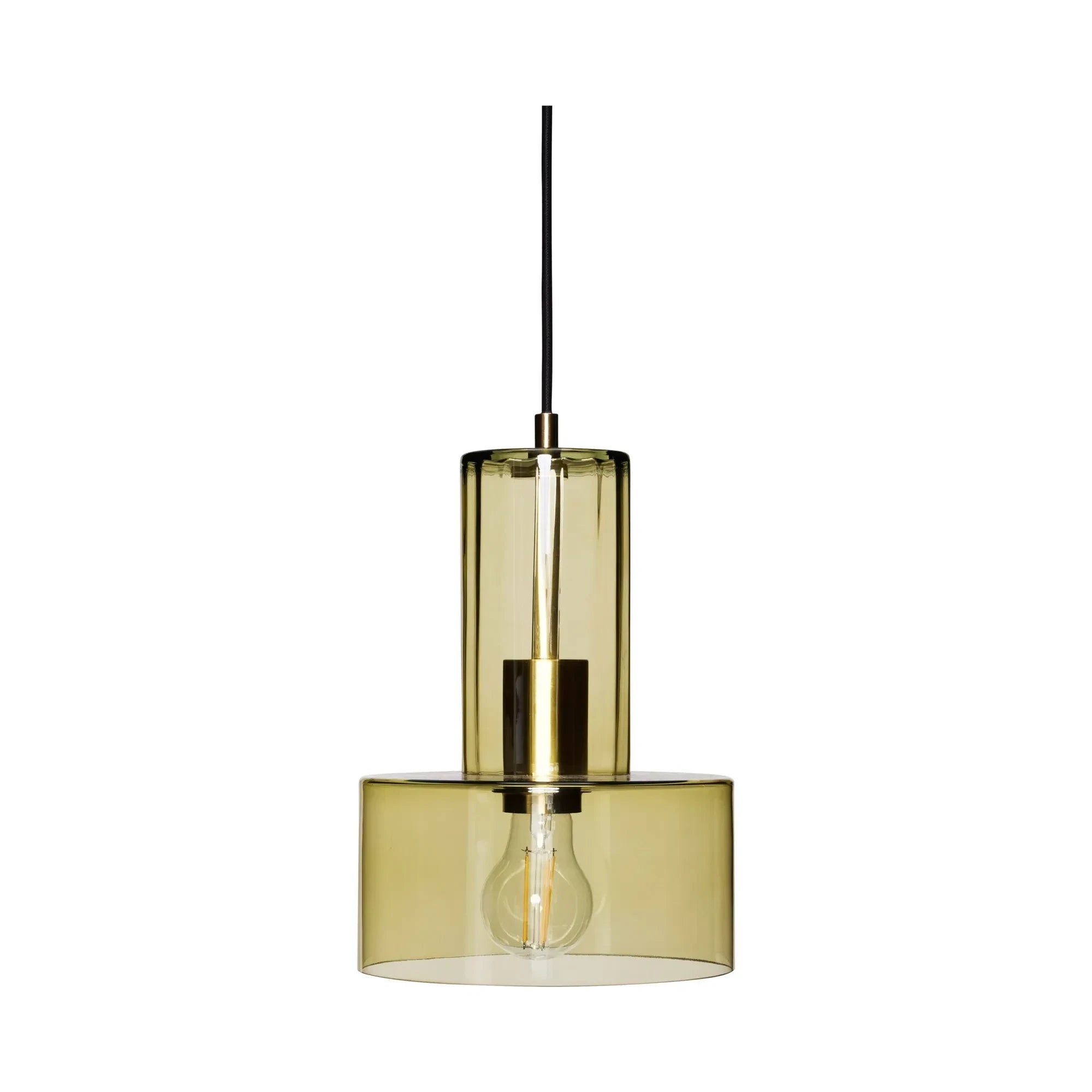 Hübsch - Ripple glass suspension | Green