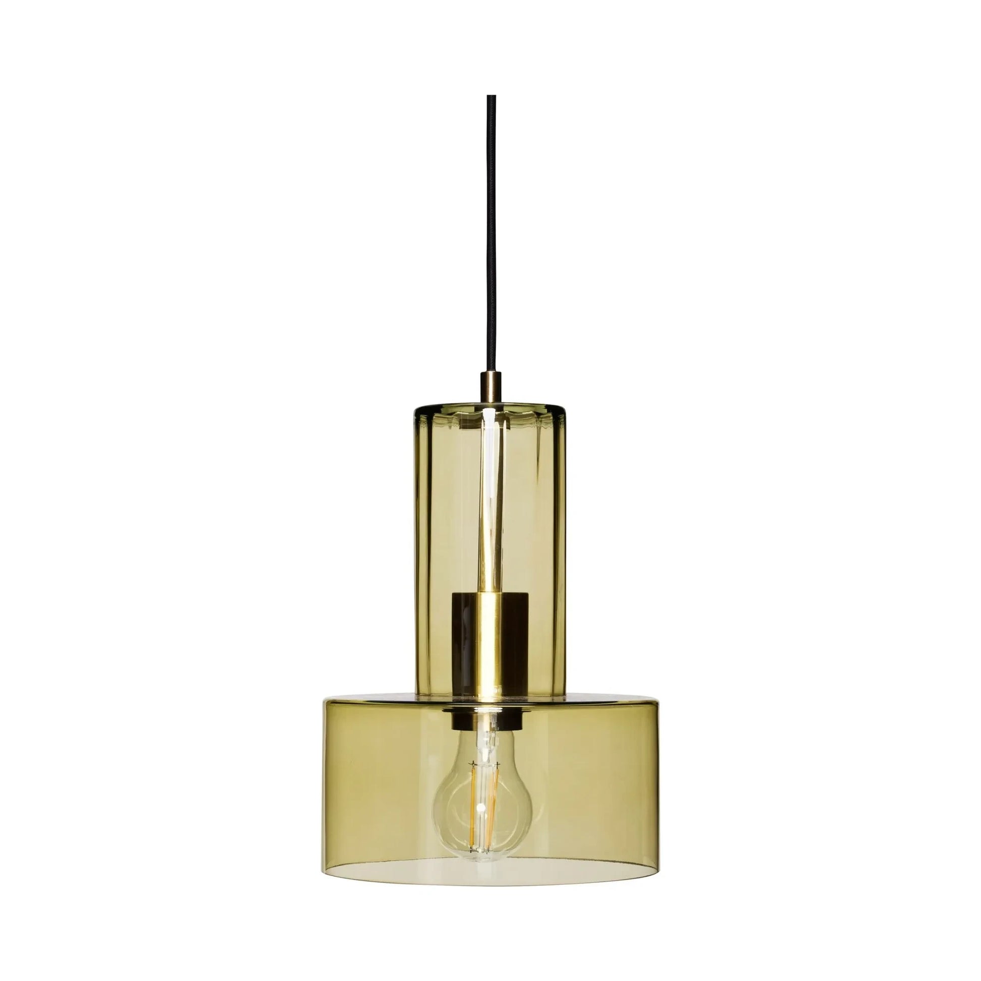 Hübsch - Ripple glass suspension | Green