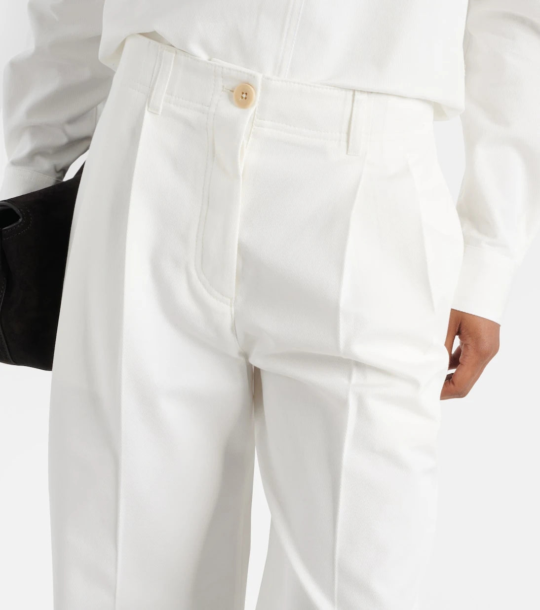 Toteme - High-rise cotton twill wide-leg pants