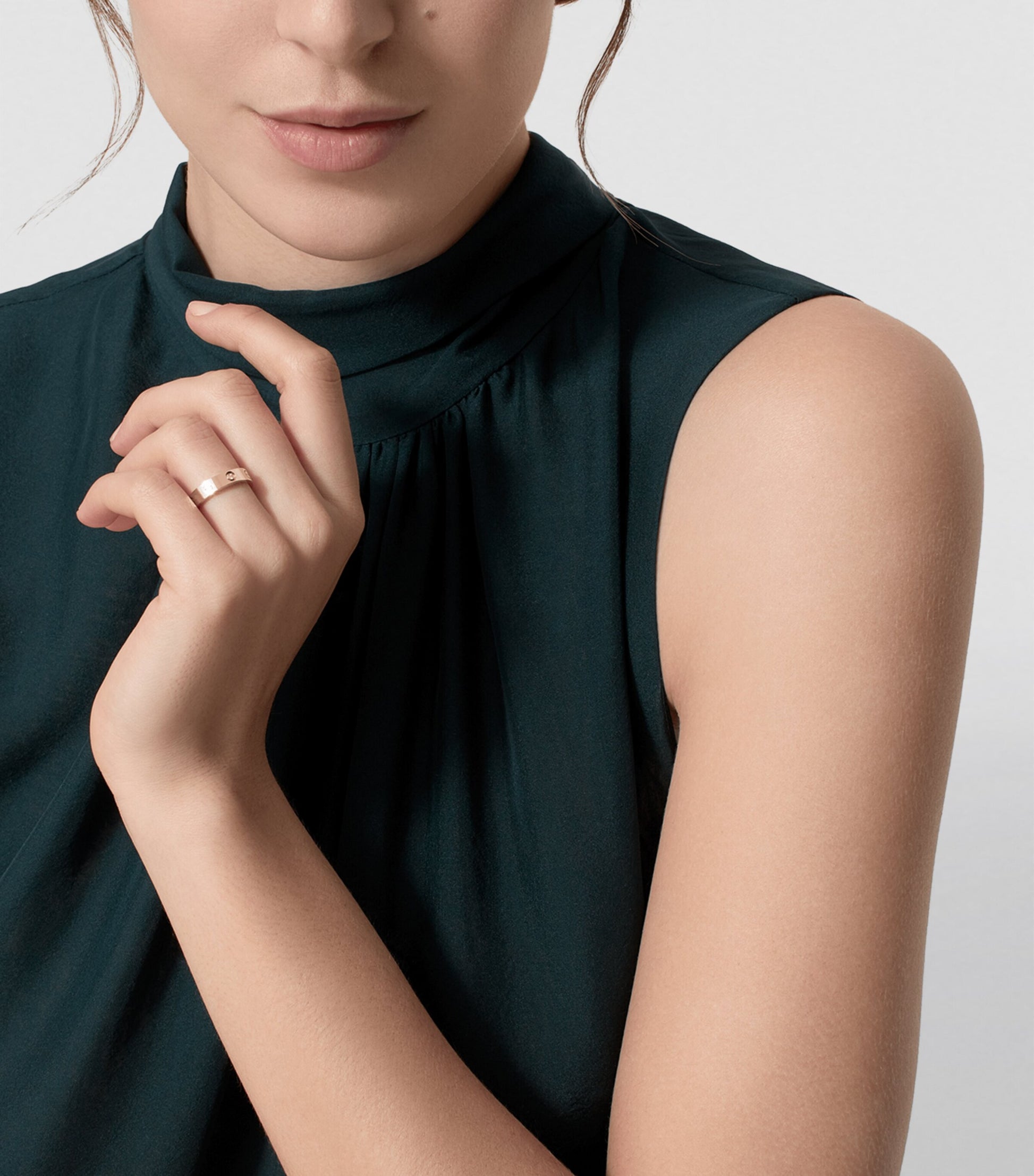 Yellow Gold and Diamond LOVE Wedding Band