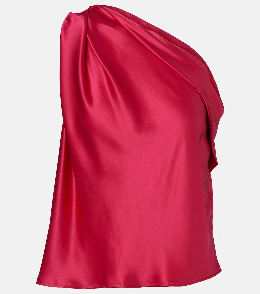 The Sei - One-shoulder draped silk satin top