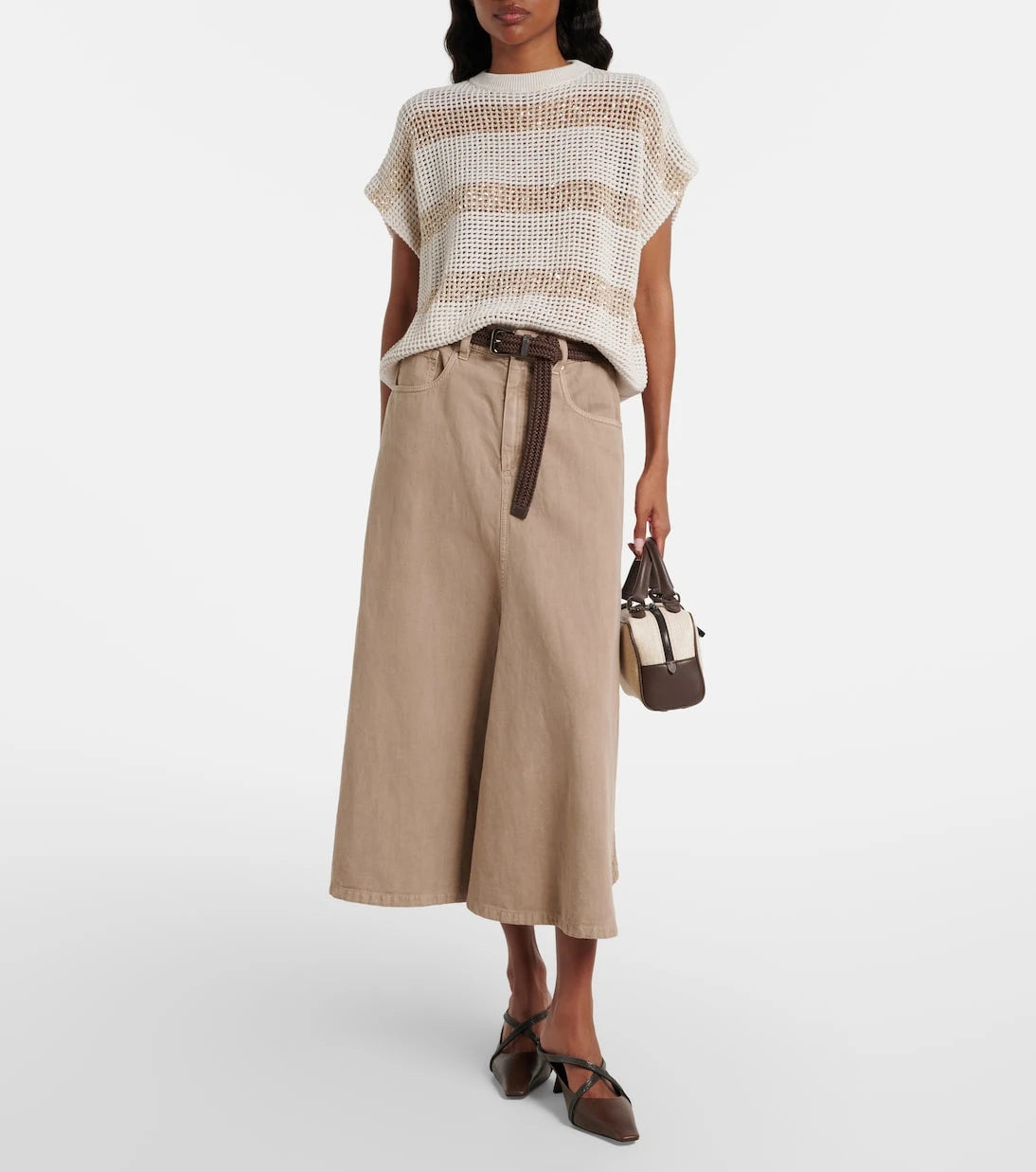 Brunello Cucinelli - Open-knit sequined cotton sweater