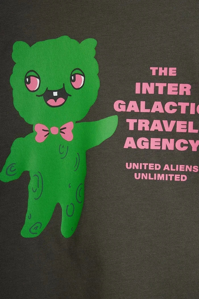 Mini Rodini Alien travel agency Uzun Kollu Çocuk Bluzu