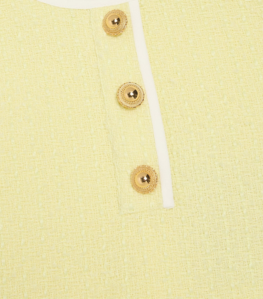 Self-Portrait Kids Yellow Bouclé Mini Dress (3-12 Years)