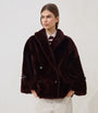 Brunello Cucinelli Red Shearling Reversible Overcoat