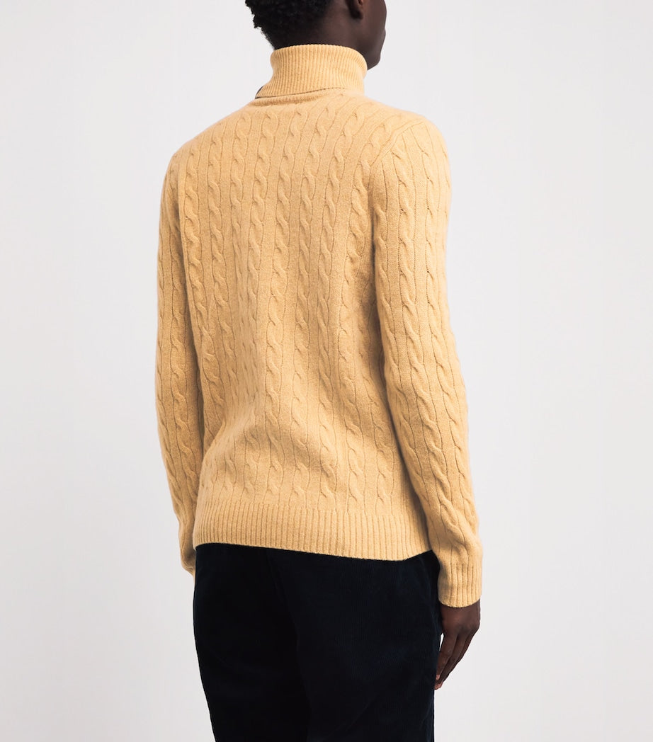 Polo Ralph Lauren Brown Wool-Cashmere Rollneck Sweater