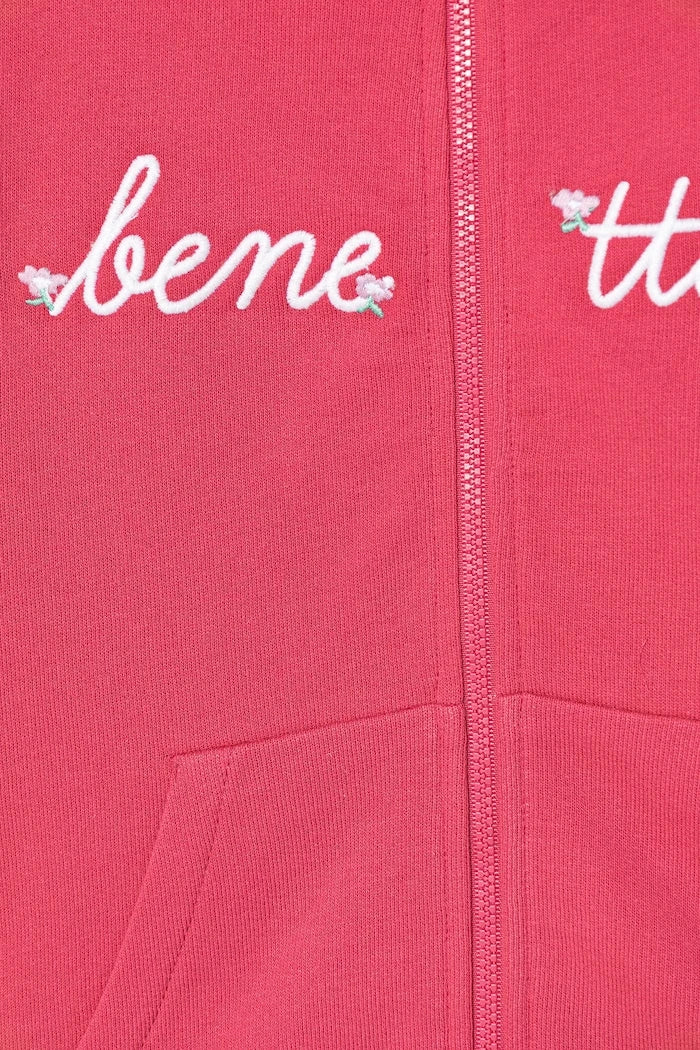 United Colors of Benetton fermuarlı çocuk pamuklu sweatshirt