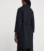 Blue Virgin Wool Short Wrap Coat