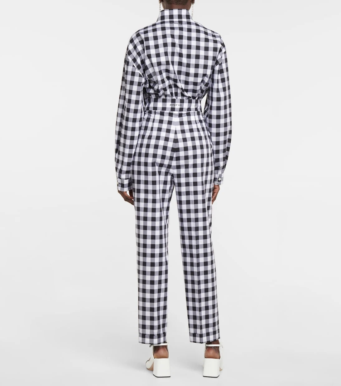 Miu Miu - Gingham high-rise cotton pants