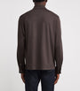 Canali Wool Zip-Up Long-Sleeve Polo Shirt