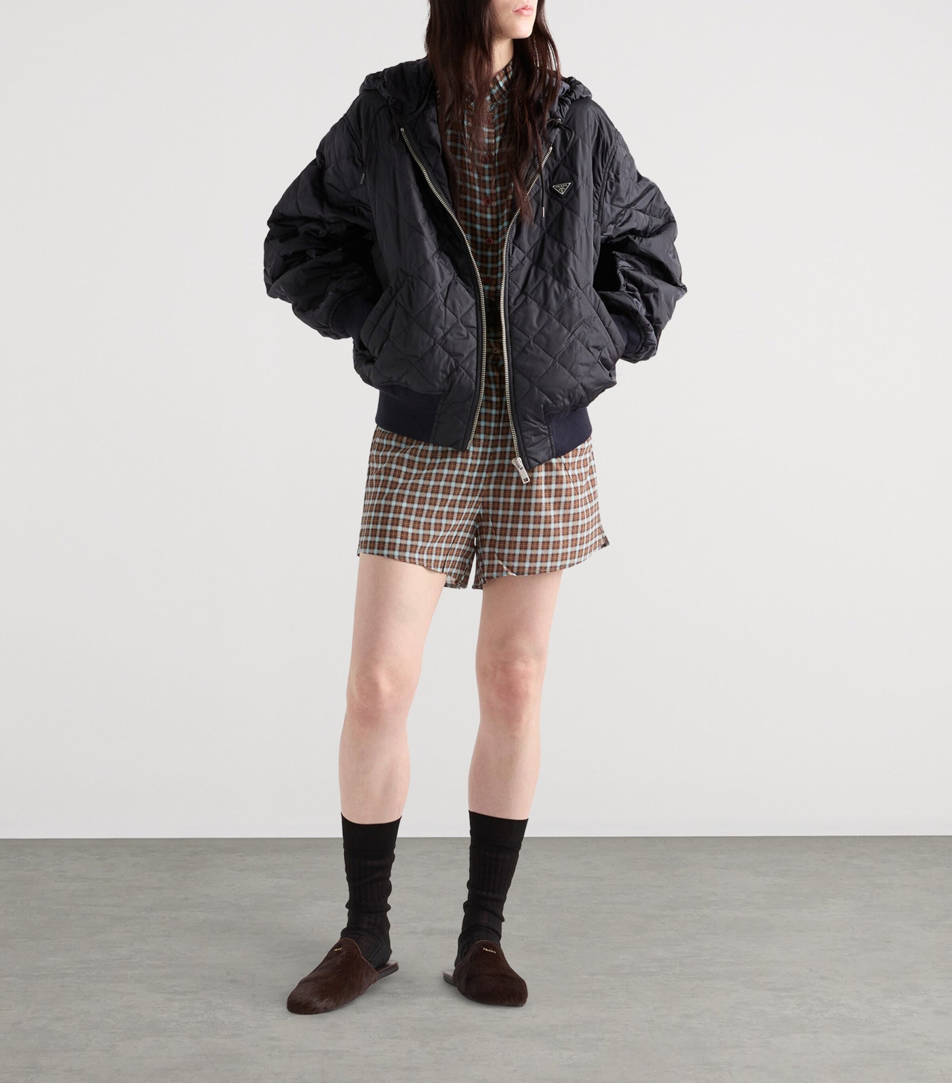 Prada Blue Re-Nylon Quilted Jacket