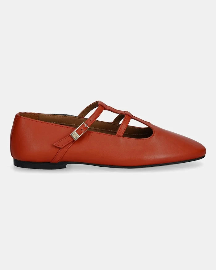 Tommy Hilfiger Deri Balerin SMOOTH LEATHER T-BAR BALLERINA