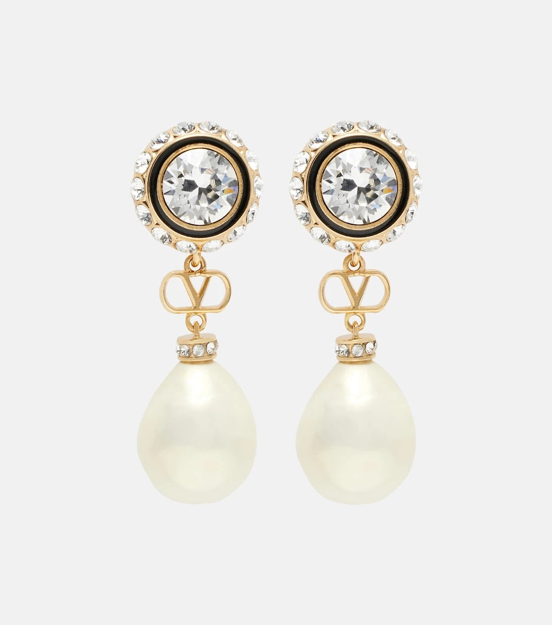 Valentino - VLogo embellished drop earrings