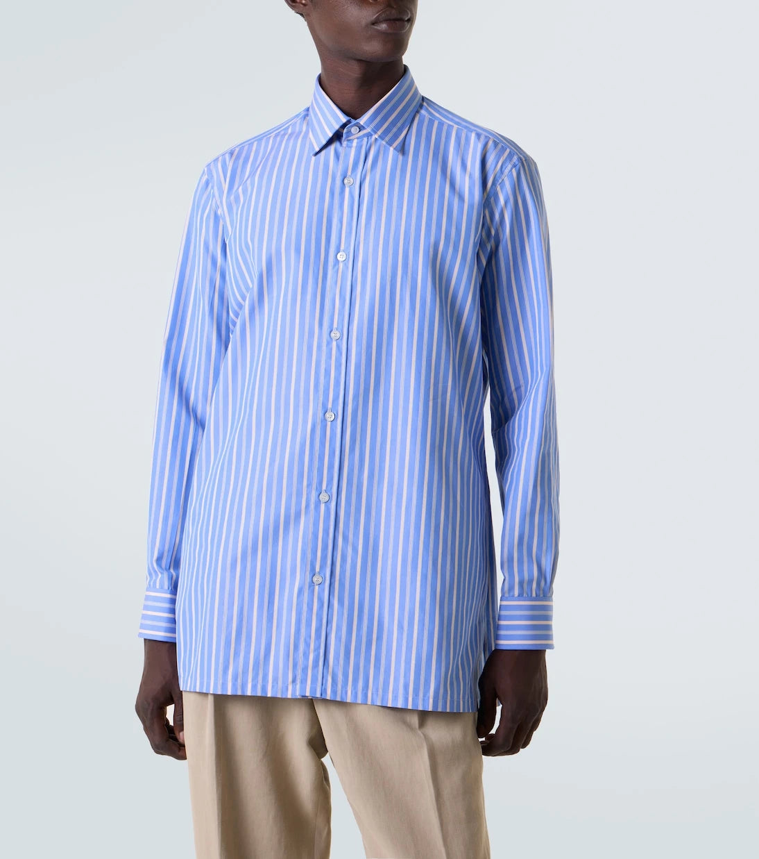 Charvet - Striped cotton poplin shirt