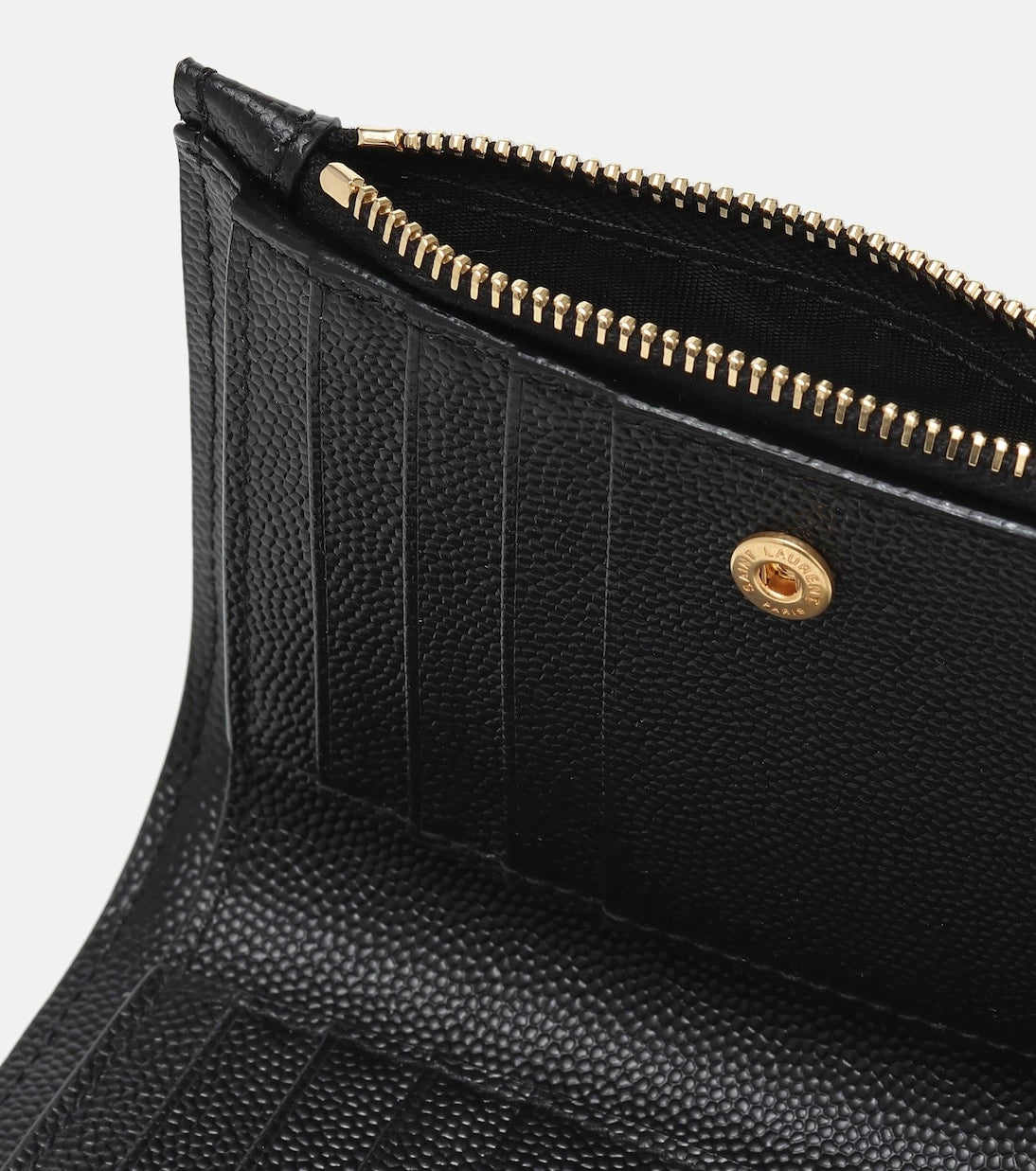 Saint Laurent - Monogram zipped leather wallet
