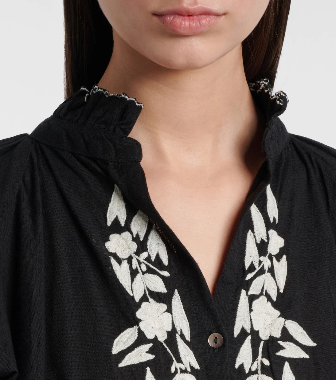 Juliet Dunn - Belted cotton and linen minidress