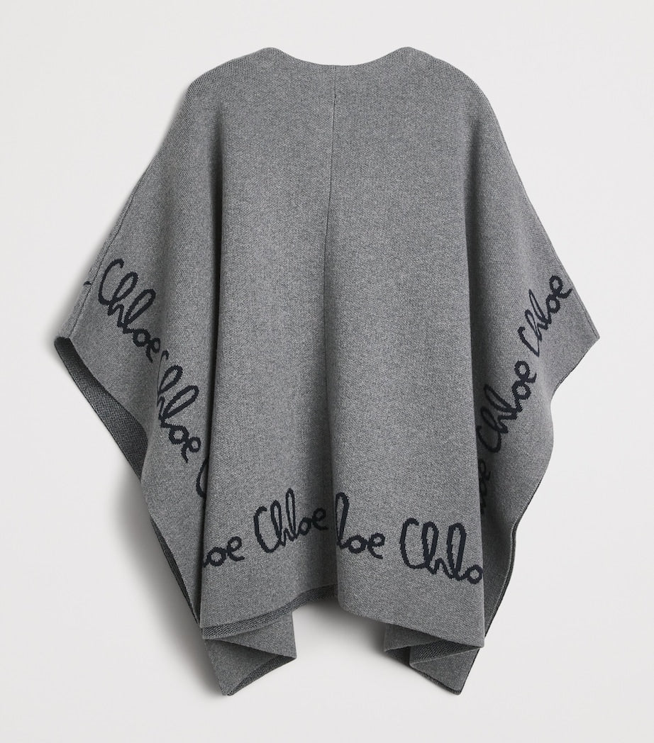 Chloé Kids Cotton-Wool Logo Cape (6-12 Years)