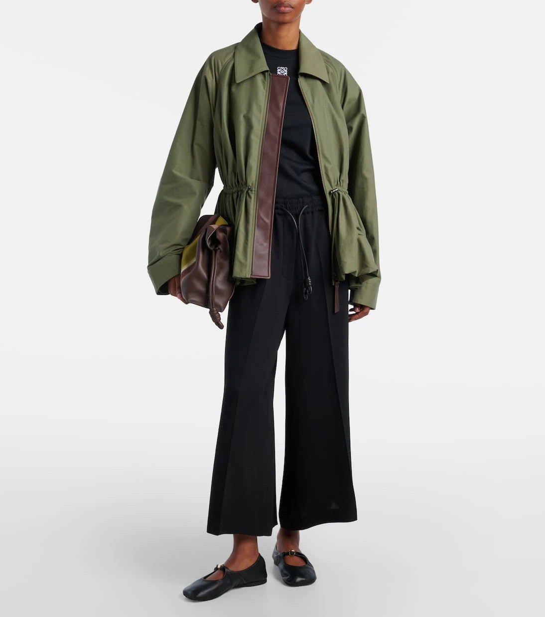 Loewe - Pebble Soft leather Mary Jane flats