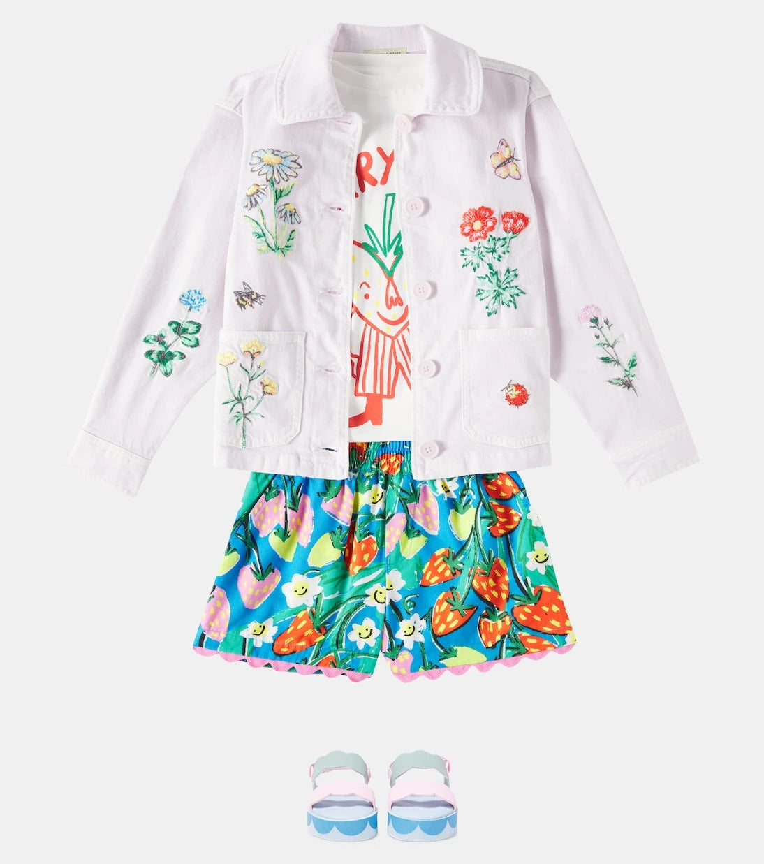Stella McCartney Kids - Embroidered cotton jacket