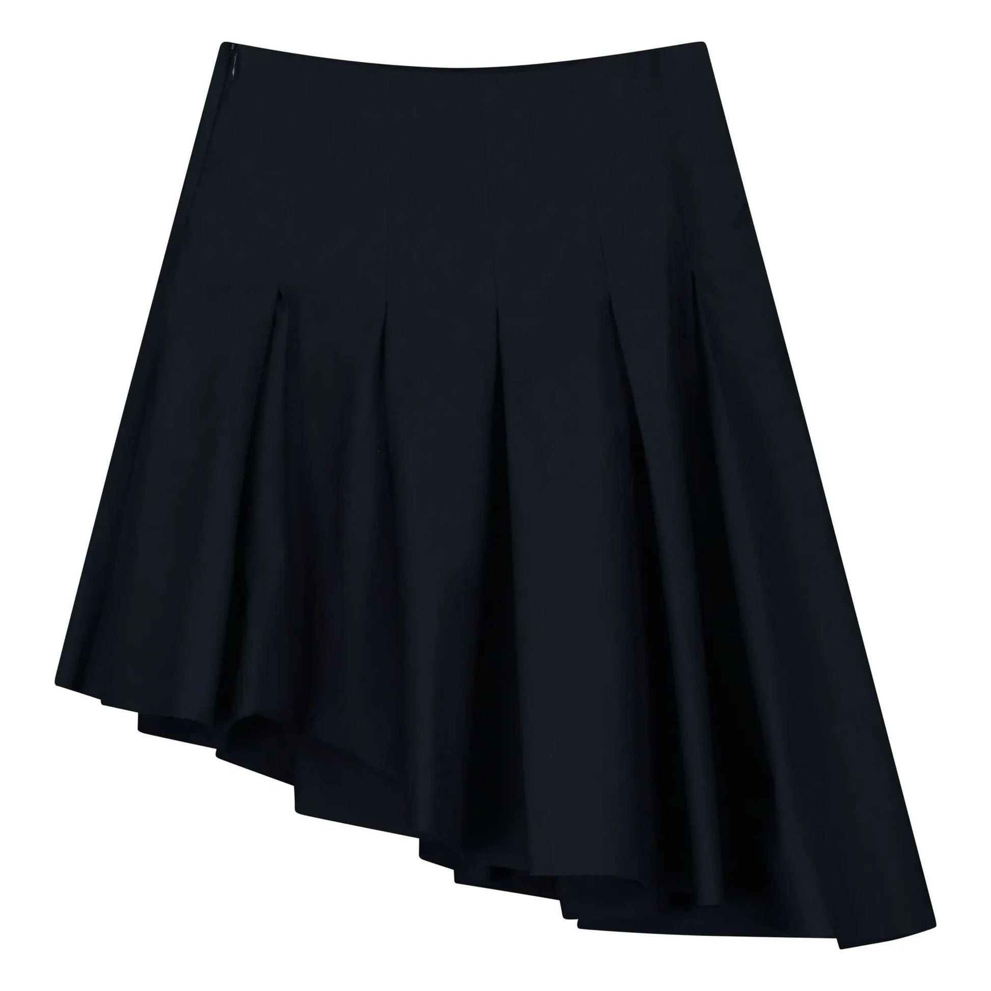 Tangerine - Asymmetrical Pleated Skirt | Navy blue