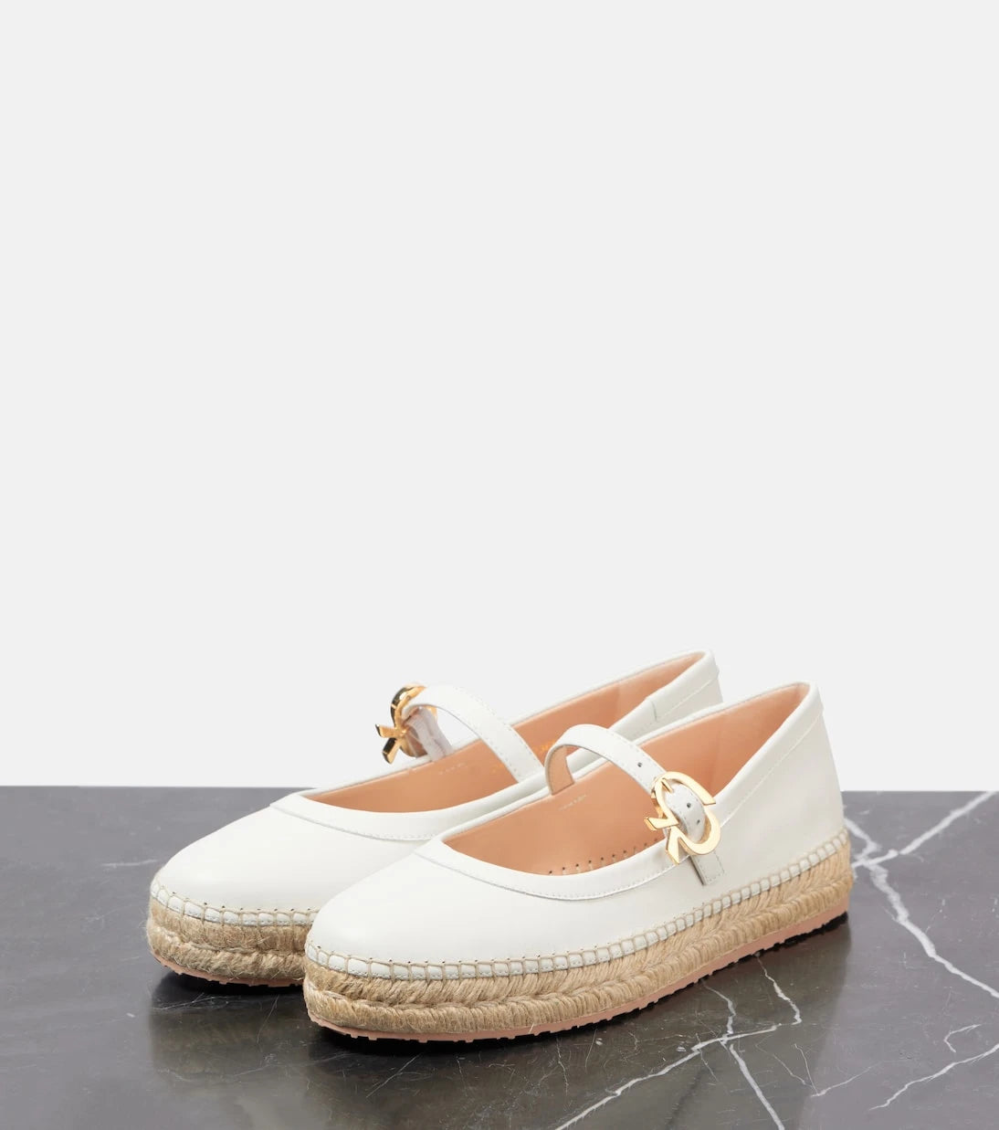 Gianvito Rossi - Elda leather Mary Jane flats
